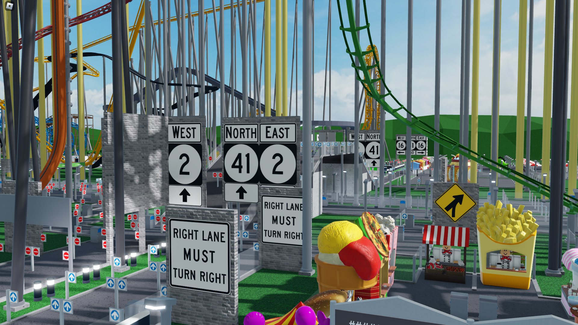 A superhighway intersection (H-41 @ H-2) in the Riverbuild District.